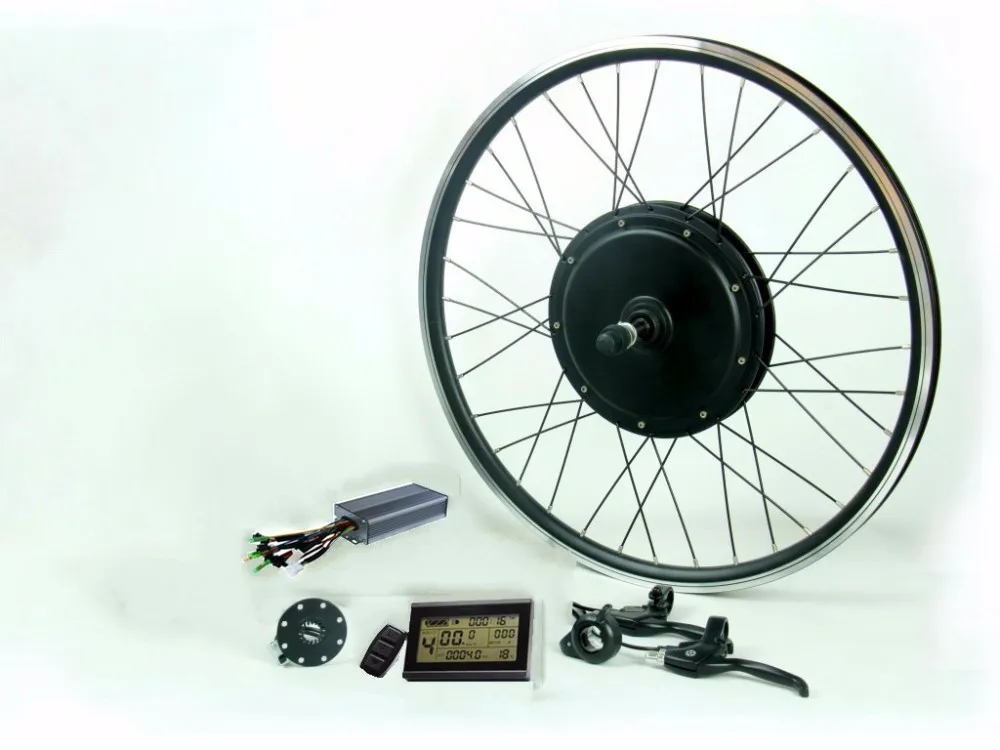 Flash Deal 55Kph  48V 1500W electric bike conversion kit with 45H magnets motor,sine wave controller,LCD system for rear electric bicycle 11