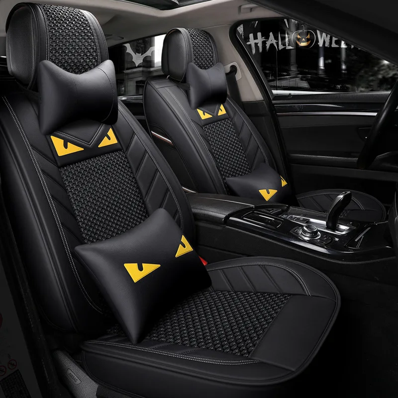 

car seat cover Ice silk cartoon leather covers for car seats for bmw e36 e46 mercedes GLK GL CLS Cadillac CTS SRX ATS Audi A8
