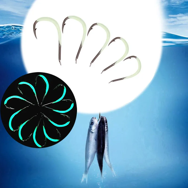 7pcs Luminous Fishing Hooks 0.5-3# Noctilucent Barbed Hook Tackle Tool Gift High Quality 7pcs Luminous Fishing Hooks 0.5-3# Noctilucent Barbed Hook Tackle Tool Gift High Quality
