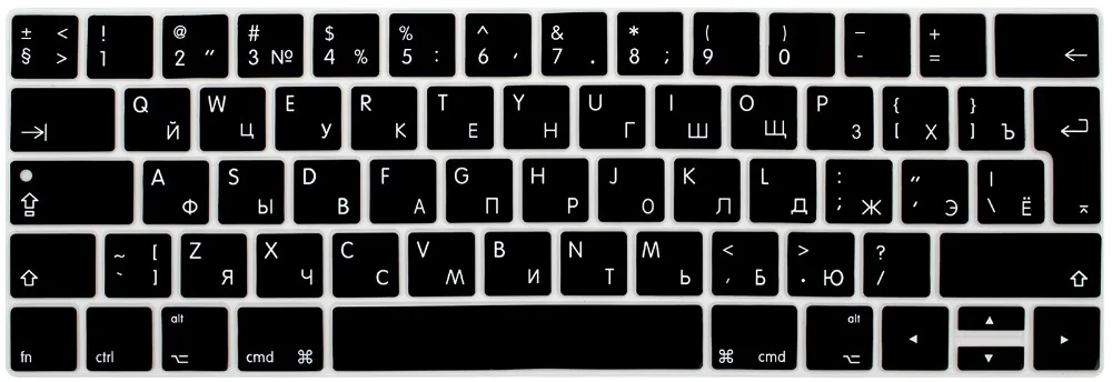 RYGOU европейские и Русские наклейки на клавиатуру для Macbook Pro 13 сенсорная панель