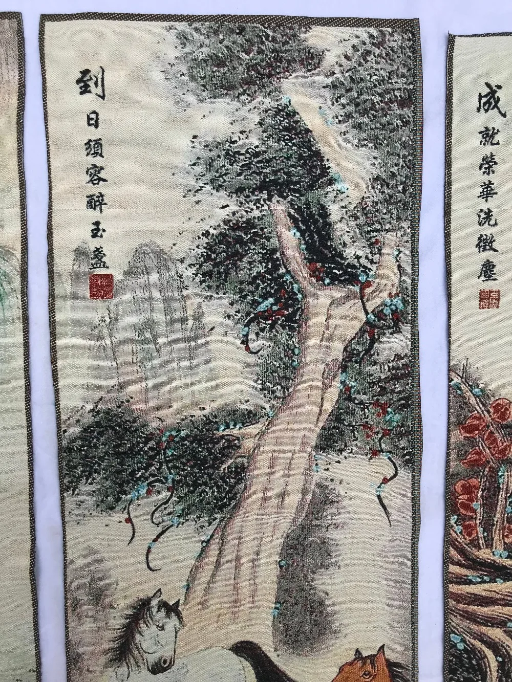 Китайский шелк с вышивкой ma dao cheng gong|Рисование и каллиграфия| |
