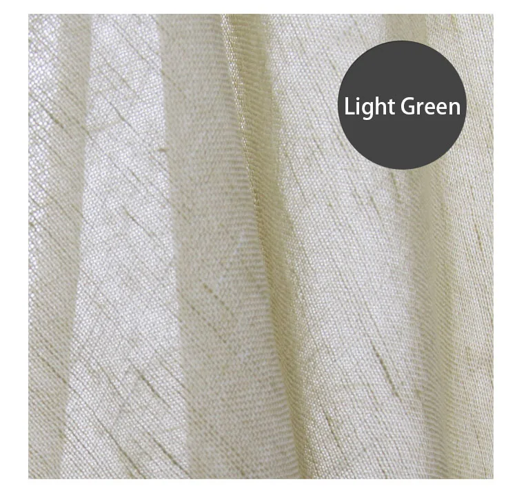 light green Однотонная льняная занавеска для окон, занавеска для гостиной, спальни, высокая интенсивность, украшение для дома - Цвет: light green