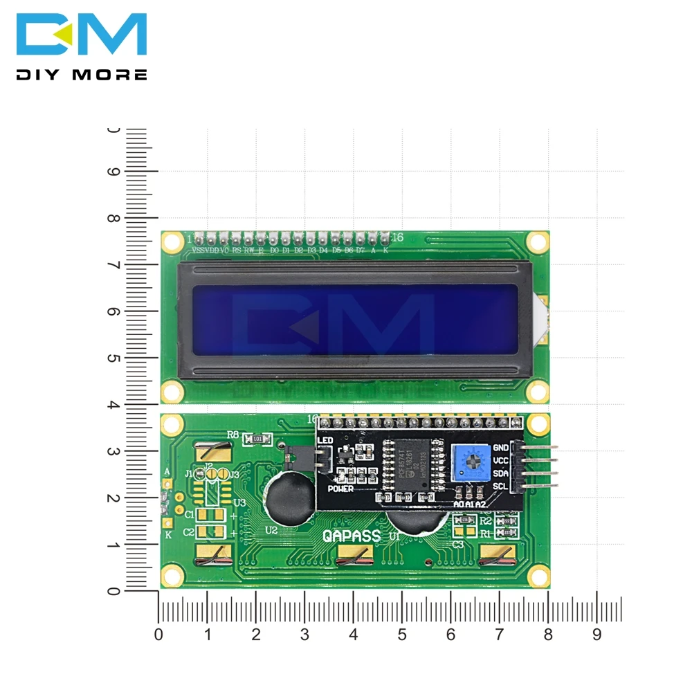 Синий Подсветка Дисплей межсоединений интегральных схем I2C TWI последовательный интерфейс SPI 1602 16X2 16x2 персонажа цифровой модуль lcd доска для