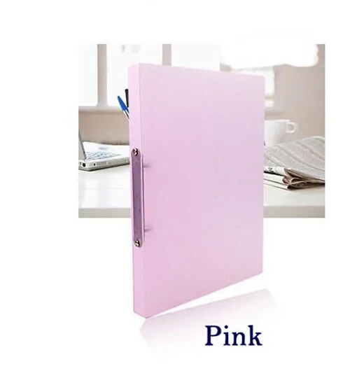 EZONE 1 шт. А4 ПП папка с зажимом для файлов прозрачный карамельный цвет несвязанный офисный файл Карманный школьные офисные принадлежности - Цвет: Розовый