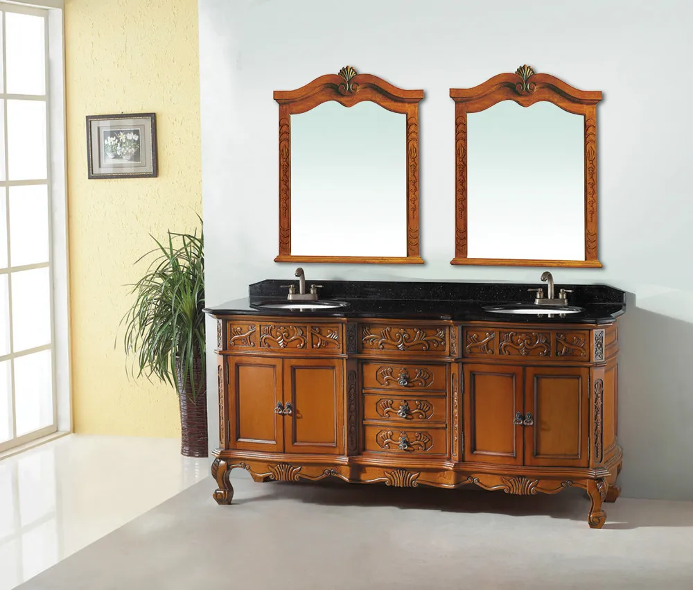 Chinese Lastest Design Wooden Bathroom Cabinets With Granite