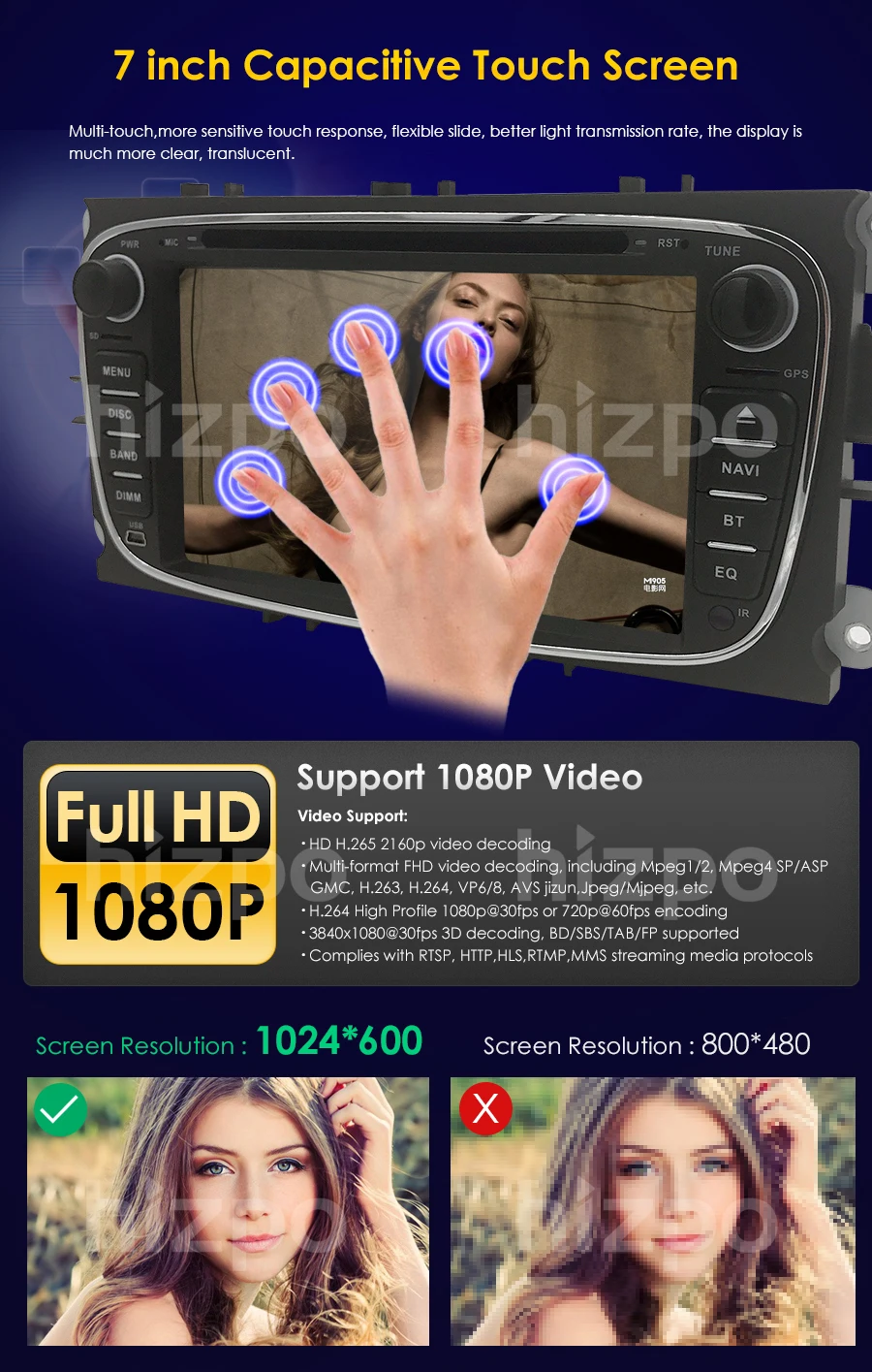 Perfect 2Din Android 7.1 GPS AutoRadio Car DVD Player For Ford Focus 2 S C Max 2008-2011 Mondeo Fiesta Galaxy Connect Kuga 4G BTSWC Navi 10