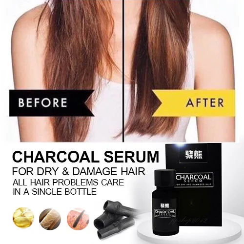 Charcoal Serum Hair Detox Treatment Reduce Hair Fall & Split, Dry