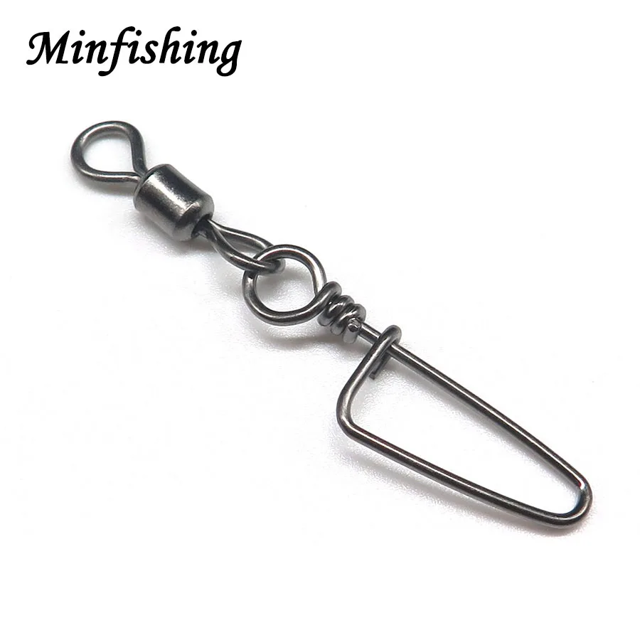 Minfishing 200 шт. рыболовный вертлюг с защелкой MS + HX вращающийся искусственным