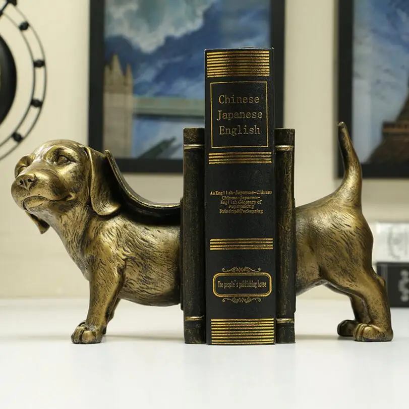 Vintage Style Decorative Dog Design Resin Bookshelf