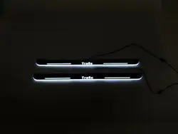 EOsuns светодио дный Перемещение двери потертости Nerf бары и работает Панели порога свет накладки для renault trafic black edition 2017
