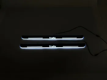 Osmrkポイントでnerfバー & ランニングボードled移動ドアスカッフプレートオーバーレイ動的光歓迎フォードラプター