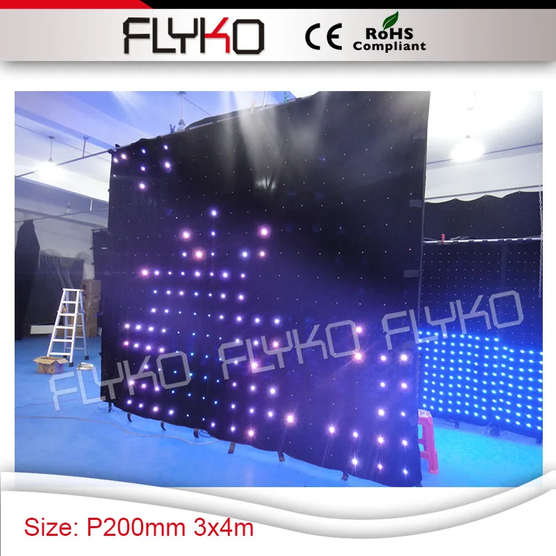 

hot selling video cloth SD controller P20 manufacturer price led video curtain backdrop 3m by 4m