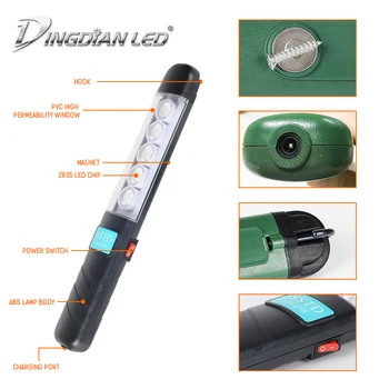 

LED Outdoor Lantern Lighting Cold White LED Flashlight With Lithium Battery USB Rechargeable Work Light Camping Torch Work Lamp