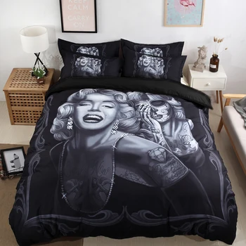 

Marilyn Monroe Duvet Cover set bed linen set bedding set with pillowcases USA Twin Full Queen King sizes polyester bedclothes