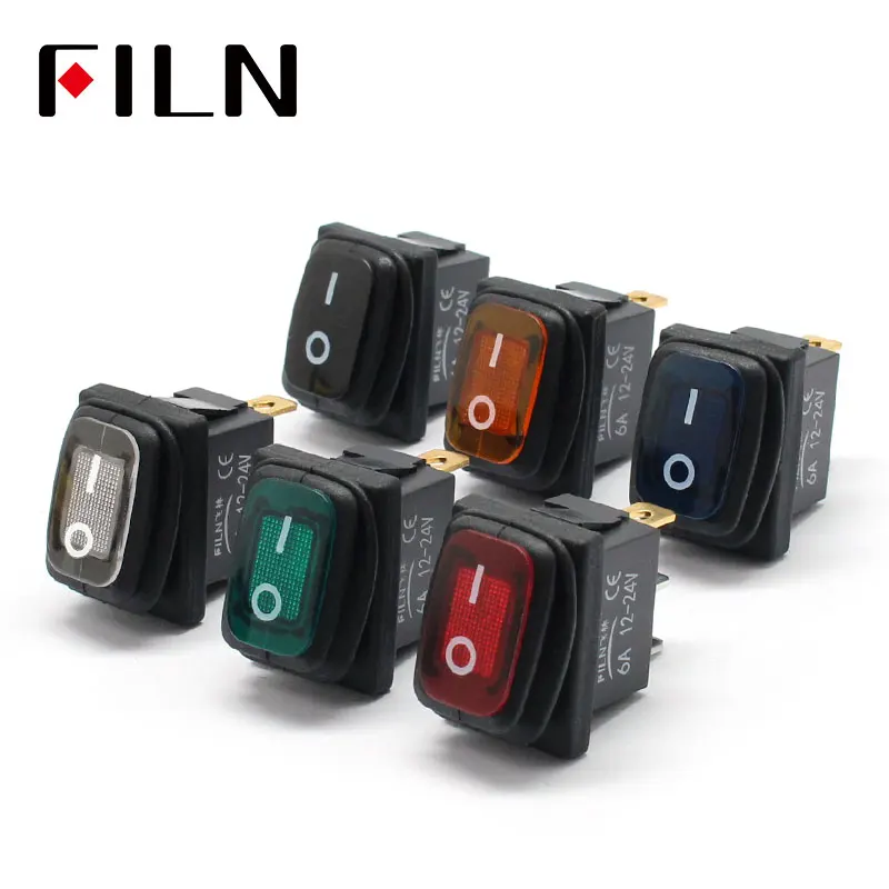 

kcd1-101 3 pins mini on off seal waterproof rocker switch in 12v red lighting 6a250vac 13x19mm