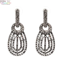 Новое поступление массивные серьги-гвоздики с кристаллами для женщин и девушек Сережка Заводская цена