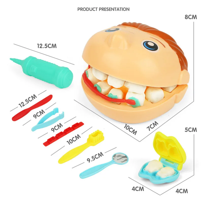 3D Color Clay Mold Toys Plasticine Modeling Tool Kit for Children Dental Doctor Role Playing Kid Girl Playdough Educational Toy 3D Color Clay Mold Toys Plasticine Modeling Tool Kit for Children Dental Doctor Role Playing Kid Girl Playdough Educational Toy