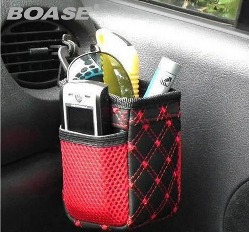 Car Air Vent Mobile Phone Mesh Holder Pocket Debris Storage Organizer