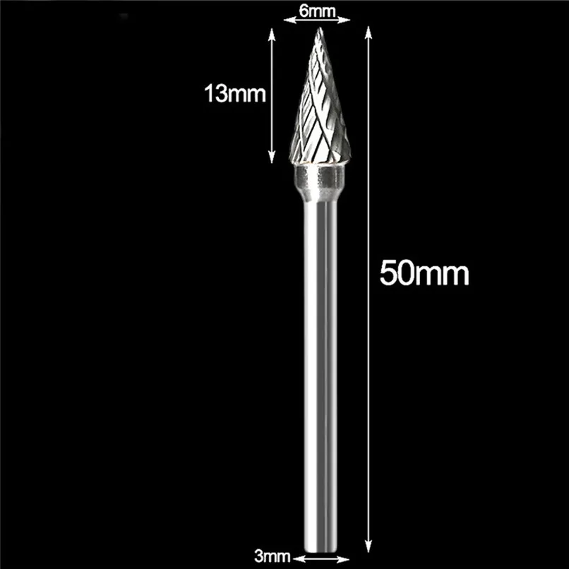 Карбидная Вольфрамовая сталь, Шлифовальная головка, Вольфрамовая сталь, Шлифовальная головка, сверло, двойной срез, карбидный роторный инструмент для снятия заусенцев, набор#2f21