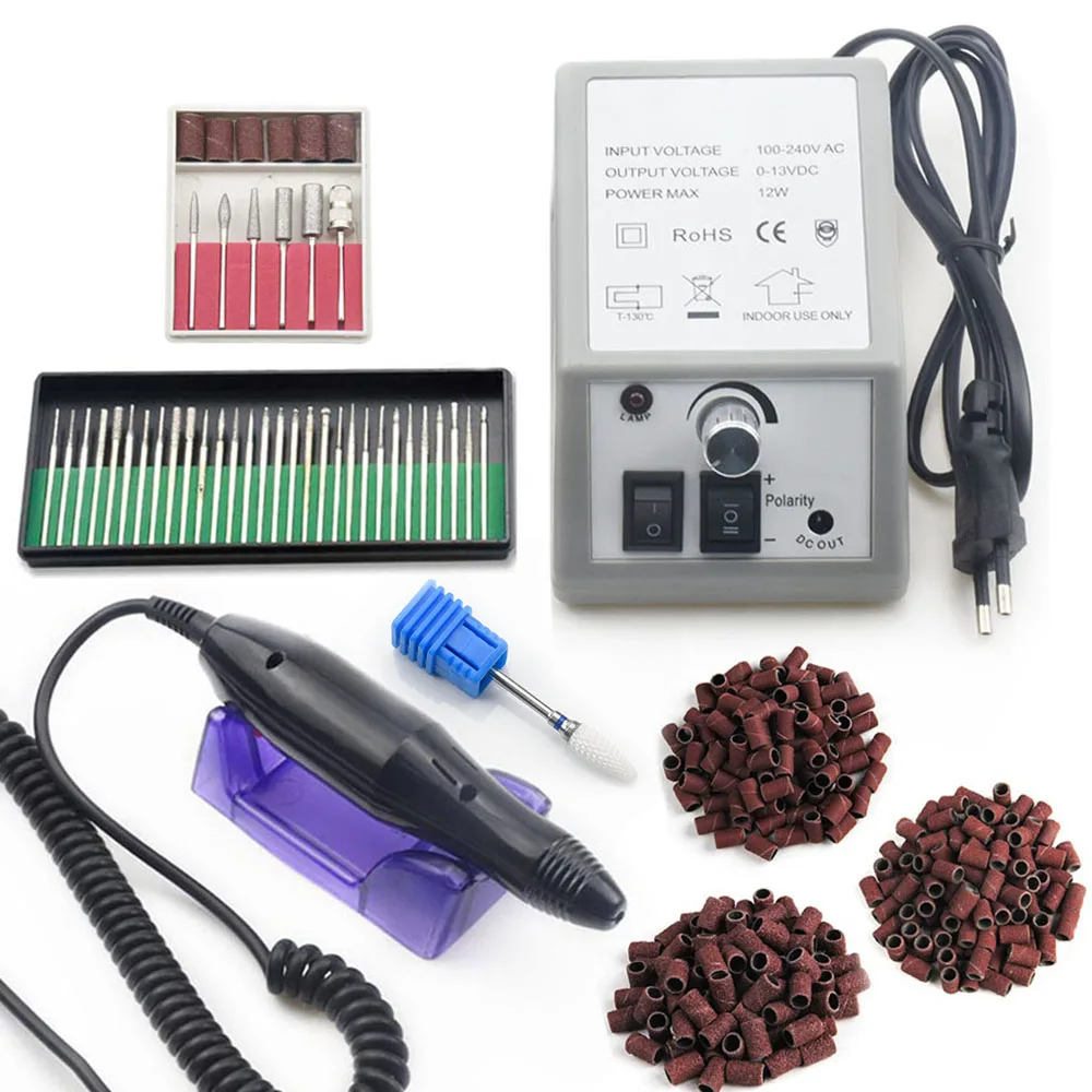 

Electric Nail Drill Machine Set Professional Milling Manicure Machine Set Kits Nail Art Tool Ceramic Nail drill Bit Sanding Band