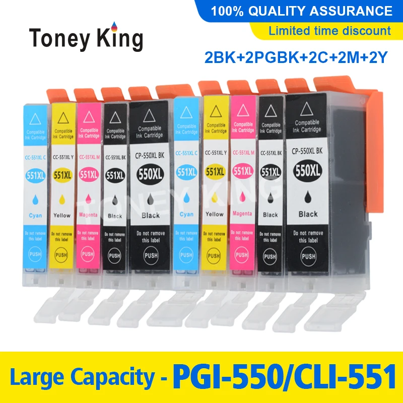 ANY 15 CLI551 /& PGI550 CHIPPED Ink carts compatible with CANON PIXMA printers