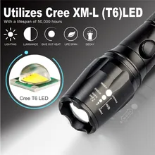 5000LM CREE T6 светодиодный фонарик Масштабируемые военные Фонарик лампы 18650 безопасность и выживания Z1027