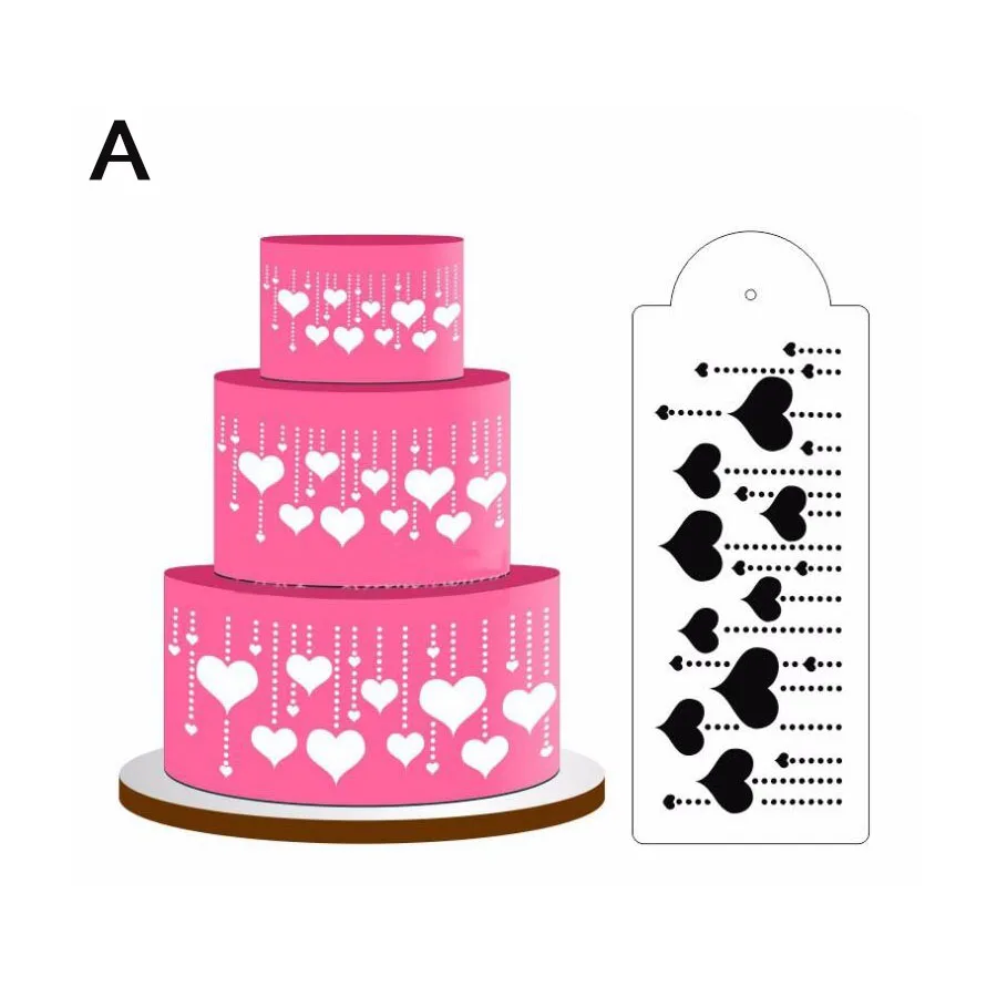 

1PCS Four Kinds Cake Stencil Baking Mould Spray Die Mold Spray/Cake/Printing/Sugar Powder Sieve Wedding Christmas Cake Decorator
