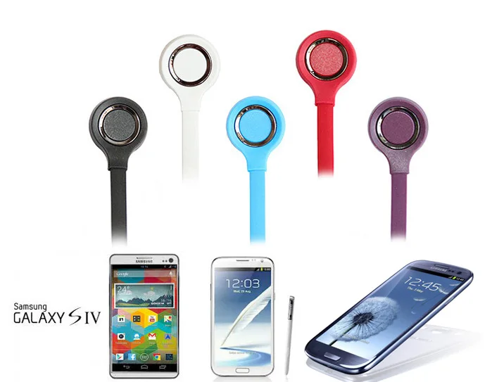 WALLYTECH для SAMSUNG GALAXY S6/S5/S4 плоский кабель стерео наушники вкладыши Note N7000 Note3 N7100 s8HANDS