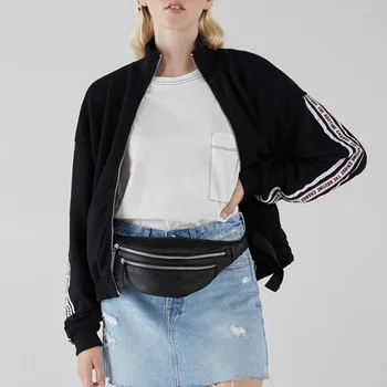 

2018 Women's letter splice Changxiugaolingkuansongweiyi has pockets