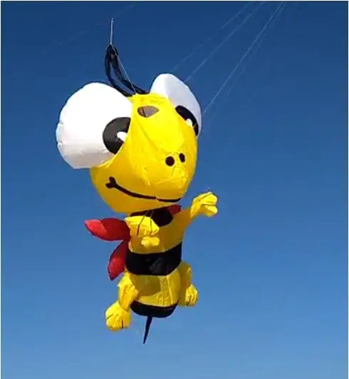   bee soft kite pendant ripstop nylon fabric outdoor flying toys animal kite windsock parachute 3d kite