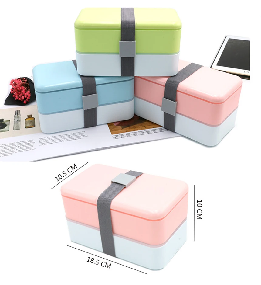 LIYIMENG 1200ml Double Layer Lunch Box Portable LunchBox For Kids Picnic Office Workers School Dinnerware Lunchbox BPA Free32