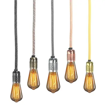 

Best Promotion E27 2M 3 Core Wire Vintage Retro Edison Light Bulb Holder Fabric Flexible Cable Pendant Lampholder Socket