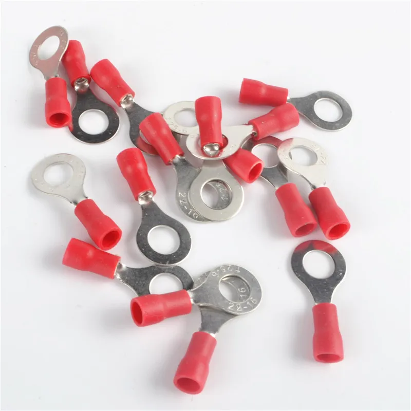 

RV1.25-6 Red 22-16 AWG 0.5-1.5mm2 Insulated Ring Terminal 20PCS