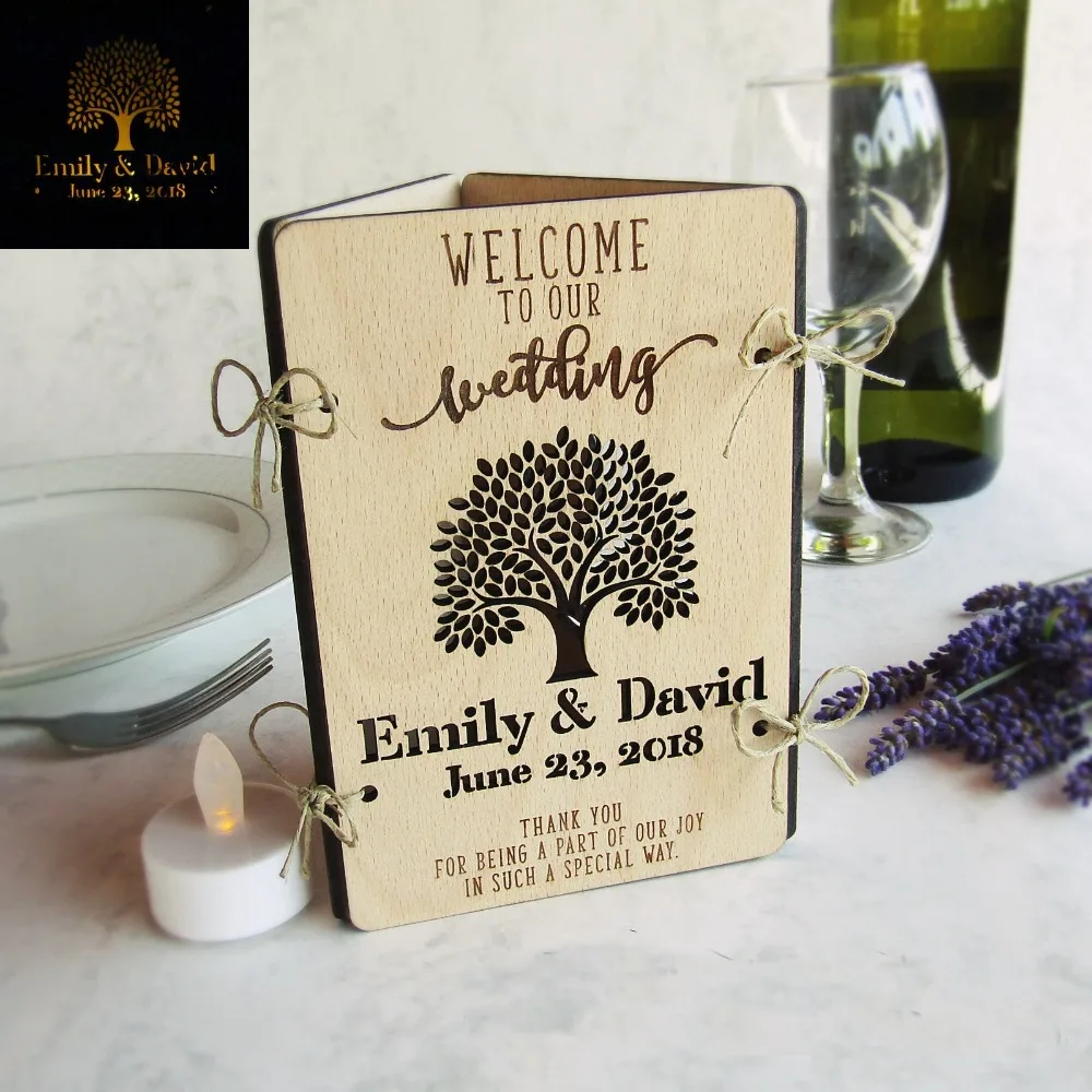 

Personalized Wooden Menus - Wedding Menus - Rustic Wood Table Menus -Talbe Number