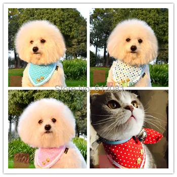 

Free shipping pet dog puppy new style triangular bandage scarf collar four colors S/M/L 10pcs/lot