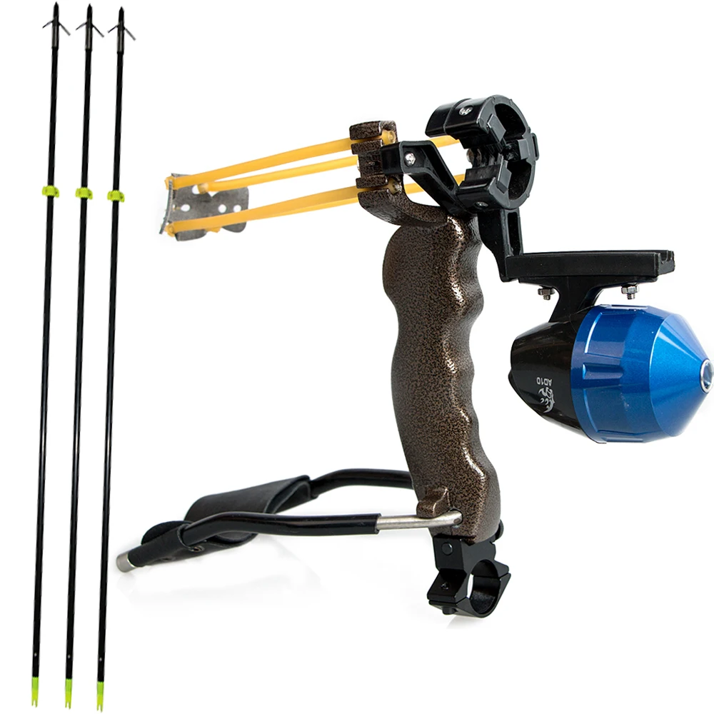 A set outdoor bow fishing slingshot with fishing reel&arrow rest and