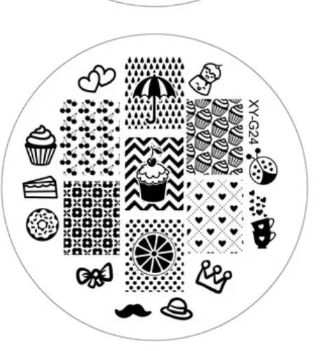 Kimcci пластина для стемпинга для нейл-арта цветок животное кружево год Счастливого Рождества дизайн ногтей шаблон штамп изображение Маникюр трафарет - Цвет: G24