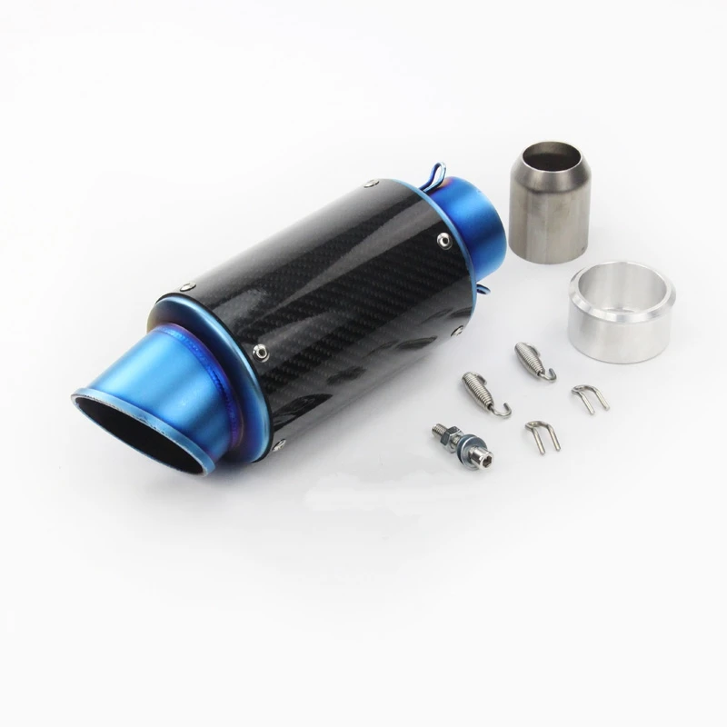 

ID60mm 280mm Motorcycle Muffler Pipe Slip-On Exhaust With Adapter for YAMAHA TMAX530 500 MT07 MT09 FZ6R Racing
