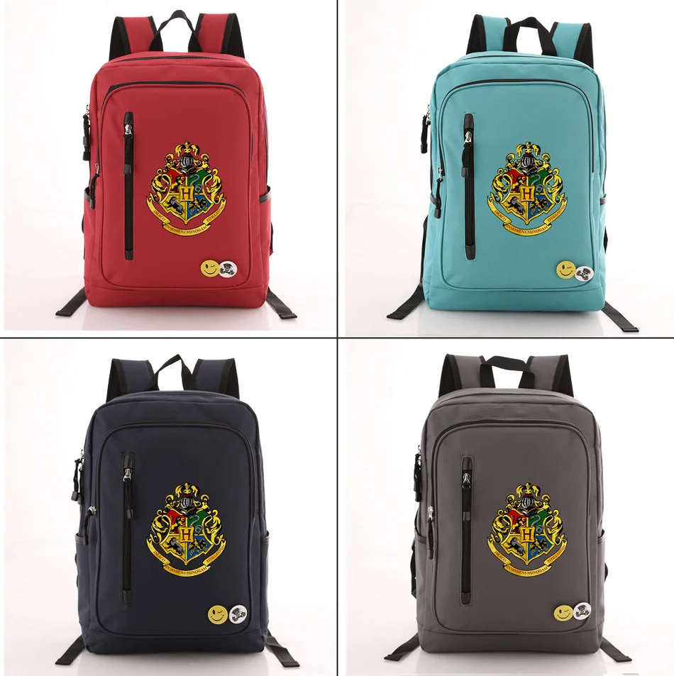 

Harry Potter Deathly Hallows Canvas Backpack Hogwarts Casual Shoulder bag Zip Student School bag Fashion Packsack laptop bag