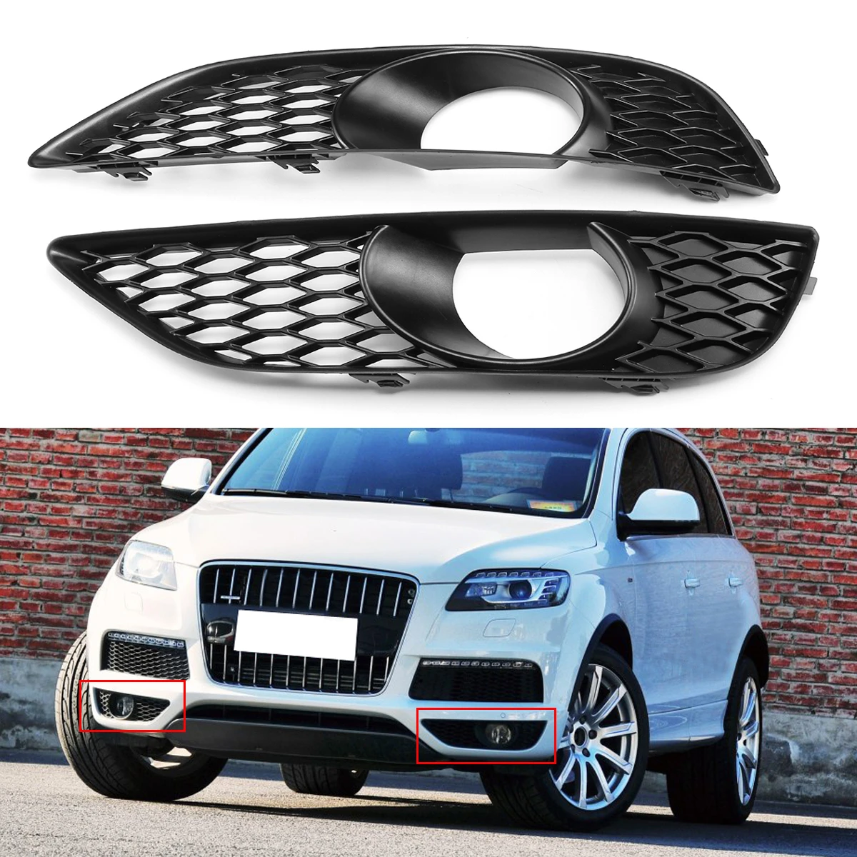 For Audi Q7 201015 Facelift Front Bumper Lower Grill Fog Light Cover Right Side Grilles money