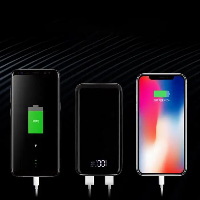 Двойной USB 10000 мАч power Bank зарядное устройство для i Phone X XS MAX XR 8 тонкий повербанк портативный внешний аккумулятор зарядное устройство