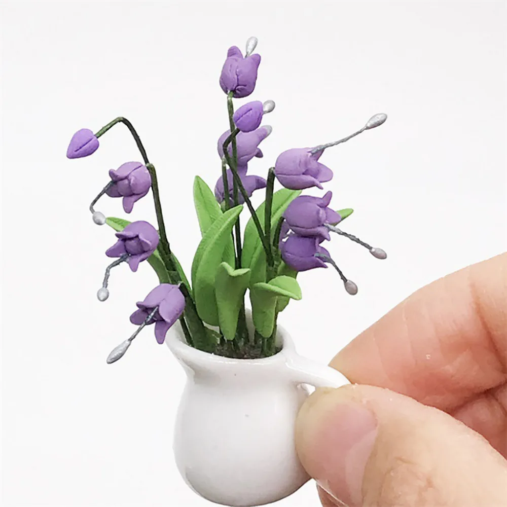 

Mini Dollhouse Miniature Green Plant Flower in Pot Fairy Garden Accessory L301