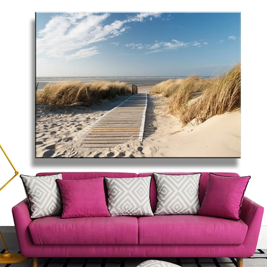 Canvas Paintings Home Decor Wall Art 1 Pieces Beach Views Pictures Sand
