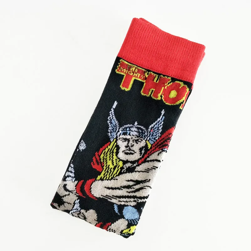 Avengers Marvel cartoon socks Batman superman Spiderman cosplay Fashion sock novelty Funny Casual men sock Autumn Winter Hot - Цвет: 4