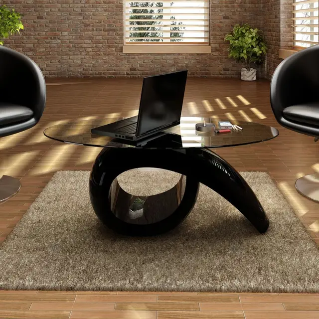 Vidaxl Gl Top Coffee Table High Gloss Black In Tables From Vidaxl Gl Top Coffee Table High Gloss Black