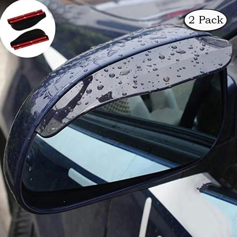 

2 Pack Universal Car Rearview Mirror Rain Shield Rainproof Blades Eyebrow Rain Cover 2 Colors CB040