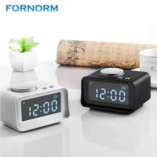 FORNROMR США Plug FM радио Dual USB Порты и разъёмы Зарядное устройство Многофункциональный Крытый термометр AUX