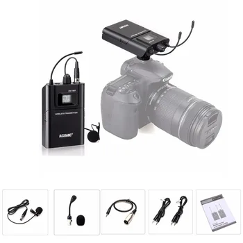 

Acemic DV-100 Transmitter Receiver Mic True Diversity Interview Wireless Microphone System Special designed for DSLR Carema DV