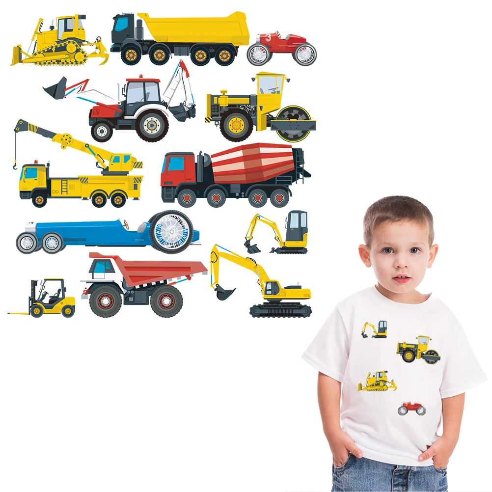 

Patches for Truck Cars Club Heat Transfer Stickers Household Iron on Patch for Kids Clothes DIY Decoration Appliqued for Tops