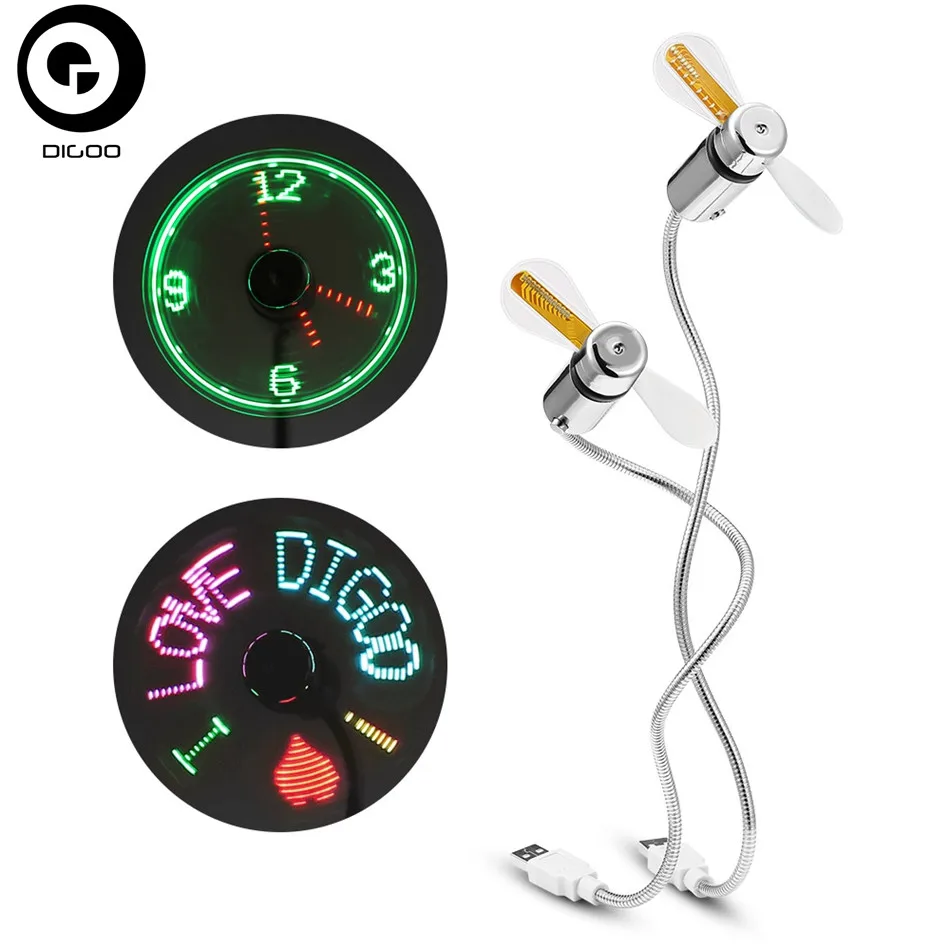 Mini Multifunctional DIY USB LED RGB Programmable Fan Real Time LED